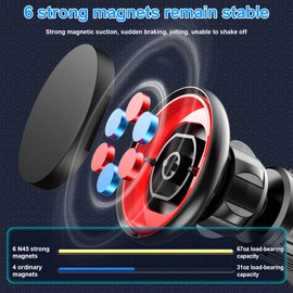 KHGUZ Magnetic Phone Holder Mount for Car, Adjustible Vehicle Air Vent Cellphone Mounter, 360° Rotation Auto Dashboard Smartphone Stand, Universal for SUV, Truck, RV and More
