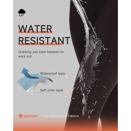 GAYHAY Fleece Lined Leggings for Women with Pockets- Water Resistant Winter Thermal Warm High Waisted Workout Tights Pants Brown