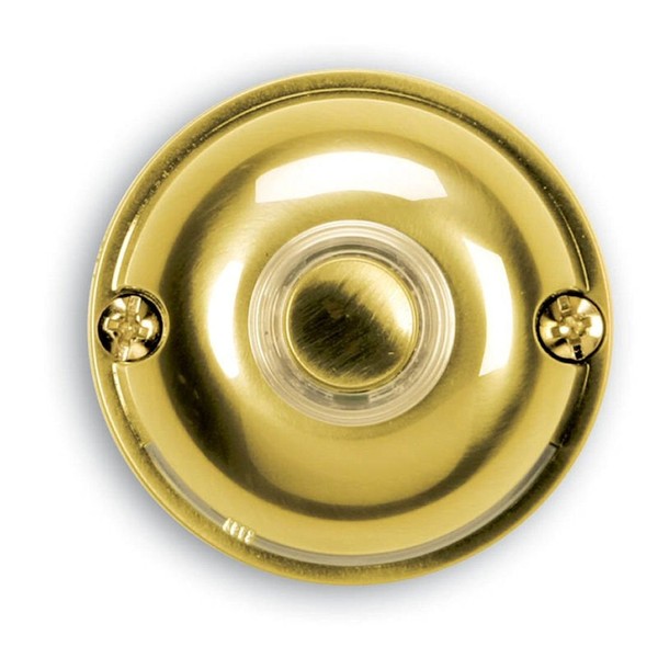 Heath Zenith 910 Wired Push Button with LED Halo-Lighted Center and Key-Finder, Polished Brass