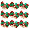 Whaline 24pcs Christmas Bow Xmas Wreaths Mini Bows Christmas Tree