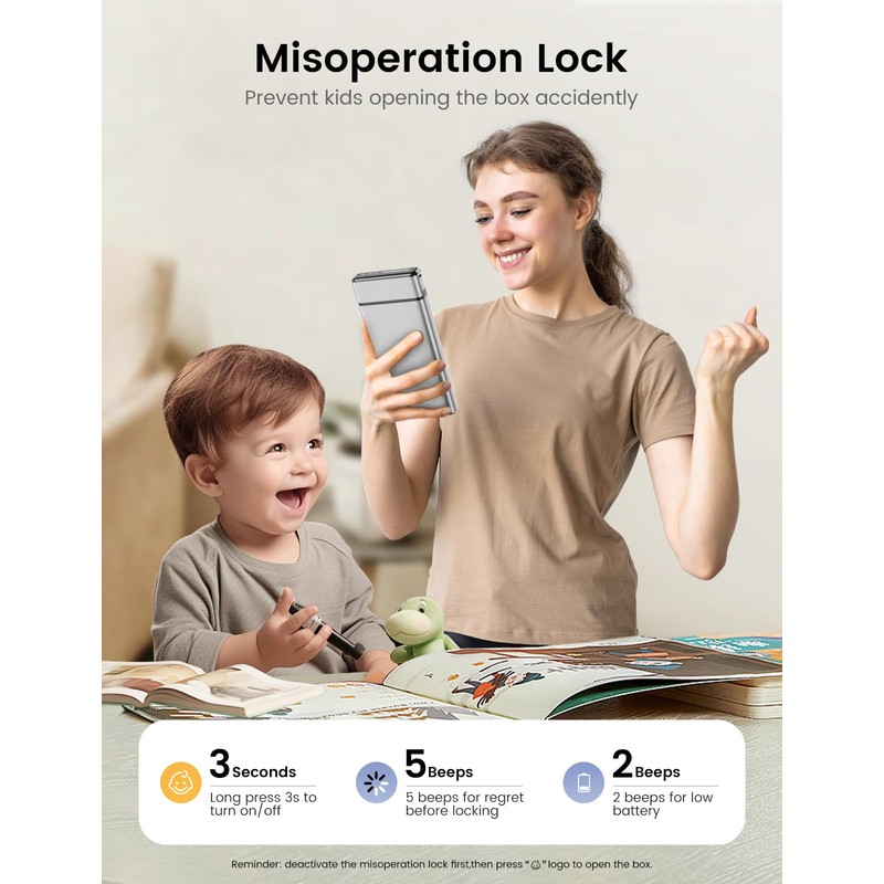 Vaydeer Metal Phone Lock Box, Cellphone Locker Box with Timer,