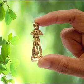 Purpledip Rare Miniature Statue Ram-Bhakt Hanuman, Unique Collectible Gift (11417)