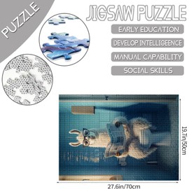 Llama Toilet 1000 Piece Jigsaw Puzzles for Adults Camel Newspaper Puzzles Wildlife Toilet Puzzle Challenging Family Activity Games Colorful DIY Craft Puzzle for Home Decor Gifts 27×20 Inches