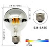 LUXON Half Chrome Light Bulbs,Dimmable,LED Edison Bulbs,Silver Dipped Anti Glare