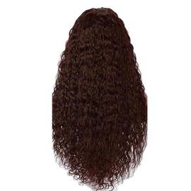 Hxxcoup Women's Real Hair Wig, 4 x 1 Lace Human Hair Wig, #4 Deep Brown Curly Wave, Pre-Plucked Hairline with Baby Hair, Unprocessed Hair, Transparent Lace for Women, Minimal Smell, 30 Inches (76 cm)
