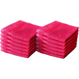 Textile Do 12 X Face Cloth Set 100% Egyptian Combed Cotton Flannel Face Towels 500-GSM Quick Dry And Highly Absorbent Washcloth for Hotel Spa Gym Makeup Remover 30 x 30 cm (Pink, 12)