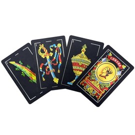 Cartas españolas, baraja original de juegos de cartas españolas, baraja de cartas, cartas de Brisca Puerto Rico cartas mexicanas (negro x 1)