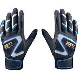 Zett Batting Gloves Impact Batting Gloves Ambidextrous Black x Royal Blue (1925) M BG19202