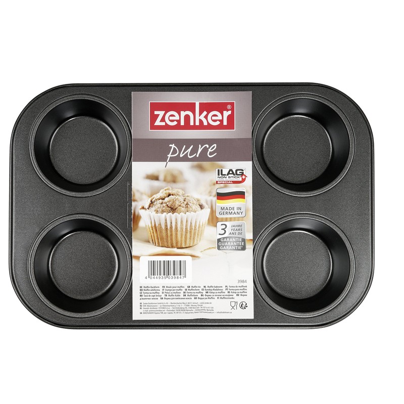 Zenker 6 Cup Muffin Pan Baking Tray Made Of Pure,