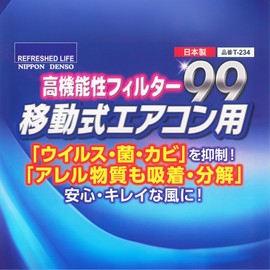 Nippon Denso T-234 Mobile Air Conditioner Filter (21.7 x 29.5 inches (55 x 75 cm) Size, Disposable Type, Antiviral, Antibacterial, Mildew, Deodorizing, High Performance Filter 99, 1 Piece