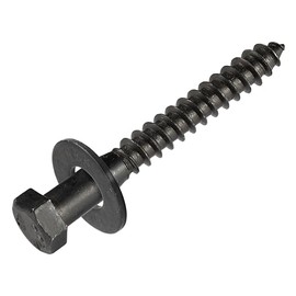 1/4 x 2-1/2 (100 pack) Lag Screw Kit, 100 screws and 100 washers, Ceramic Black Ruspert Coating for Exterior Use by Makers Bolt