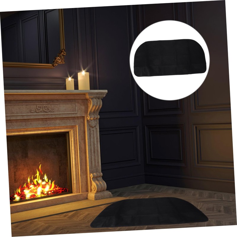 Gatuida Fireproof Half Fireplace Mat Stylish Floor Protector for Use
