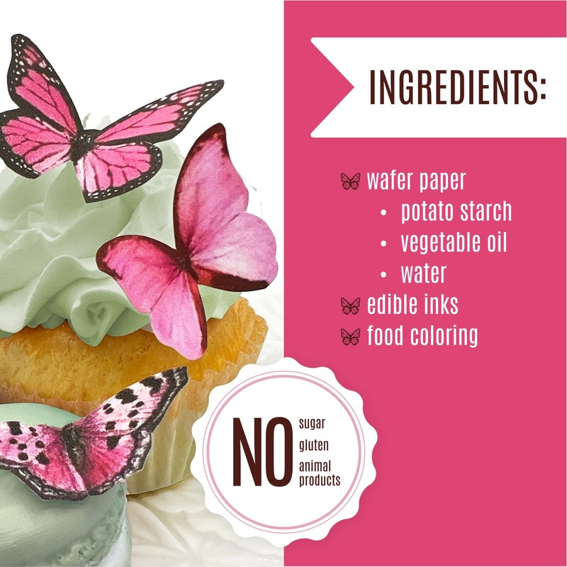 Sugar Robot Inc. Edible Butterflies Large Size Premium Crafted Made