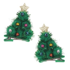Green Christmas Tree Hair Clips for Women Christmas Alligator Clip Star Color Pearl Design Xmas Barrettes Hairpin Girl Hair Accessories for Winter Xmas Festival Party(green)