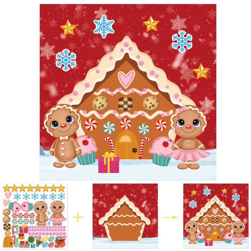 Make A Gingerbread House Stickers Christmas Stickers for Kids Holiday