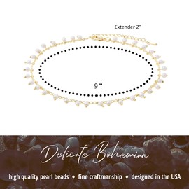 NTLX - Pulsera de tobillo para mujer - Tobilleras para mujeres y niñas, ropa bohemia bohemia, para verano, playa, día festivo, cadena chapada en oro y diseño colorido de abalorio de semillas, caja de regalo incluida, 22,86cm, Plástico, no conocido