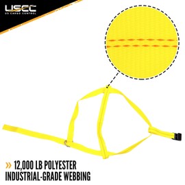 US Cargo Control Adjustable Tow Dolly Basket Straps with Flat Hooks and 2 Inch Top Strap, Toe Dolly Straps Fit Tires 14-20 Inches, 12,000 LBS Break Strength, Tire Bonnet Tiedowns to Haul and Tow