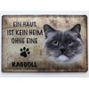 Tin Sign 20 x 30 cm Curved "Ein Haus ist