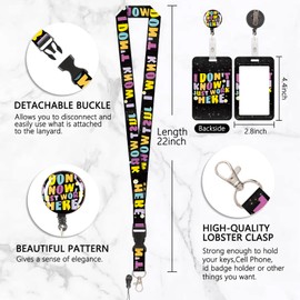 Porta Badge de Collo con Cordino, Portabadge in Plastica con Stampa, ID Badge Lanyard Card Holder, Cavo Staccabile con Clip Retrattile, Protezione Carte per Studenti e Infermiere (Stile 11)
