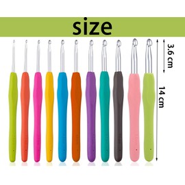 Crochet Hooks, Crochet Hook Set of 30, Colourful Ergonomic Soft Rubber Comfort Grip, Household Tool with Portable Bag for Beginners and Experienced Crochet Lovers