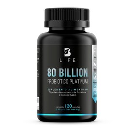 80 Billones de Probióticos 120 Cáp 11 diferentes Cepas. Cápsulas Veganas para 4 meses. Ingredientes naturales. 80 Billion Probiotics Platinum. B Life