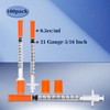 0.5ml 31G 5/16 Inch 8mm Syringe, Lab Syringes Individually Wrapped,