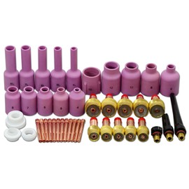 TIG Gas Lens Kit TIG Back Cap Collet Body Fit QQ300 PTA DB SR WP 17 18 26 TIG Welding Torch 43pcs