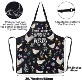 G2TUP Chicken Kitchen Apron Chicken Cooking Apron Chicken Lady Gifts Chicken Farmer Apron Chicken Lover Gifts (Pecckrs)
