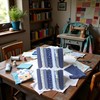 2 Set 14Pcs Dark Blue Top Cotton Craft Fabric Bundle