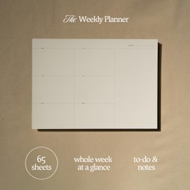 Weekly Planner To Do List Notepad. Desk Pad for Work and Study. 65 Tear-off sheets
