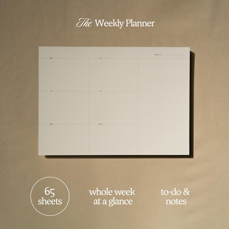Weekly Planner To Do List Notepad. Desk Pad for Work