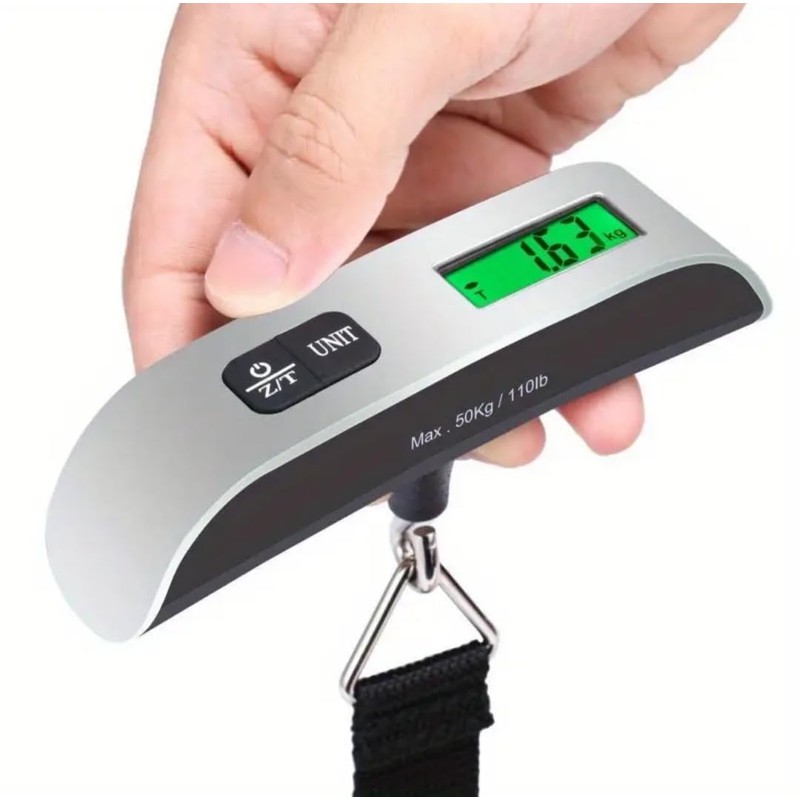 Digital Luggage Scale with LCD Display, 50kg Capacity, Handheld Baggage