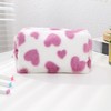 OZAOZ Checkered Makeup Bag Plush Cosmetic Bag Asthetic Plaid Handbags