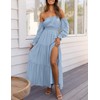 ZESICA Women's 2025 Boho Sexy Off Shoulder Long Sleeve Smocked