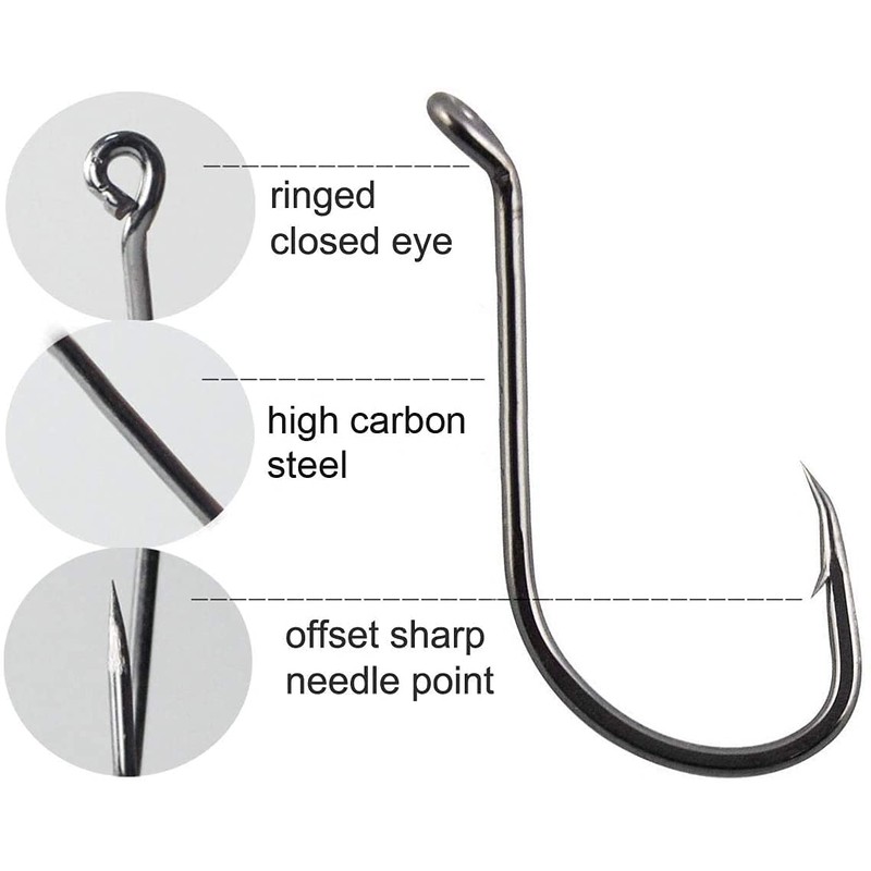 Octopus Fishing Hooks High Carbon Steel Jig Hooks Offset Sport