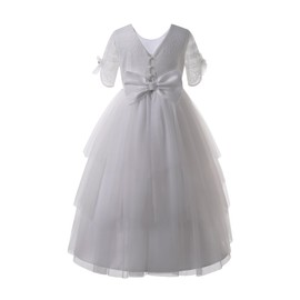 Pettigirl Girls White 1st Communion Lace Clothes Size 4 5 6 7 8 9 10 12 14 Kids Juniors Vintage Wedding Tulle Dresses