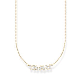 THOMAS SABO KE2095-414-14 Women's Necklace White Stones Silver Gold-Plated, Sterling Silver, Cubic Zirconia