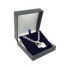 Sterling Silver Bracelet with Double Heart Tag with Bars and