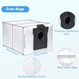 31 PCS Replacement Parts for Dreame X40 Ultra/ L40 Ultra Vacuum Cleaner, 2 Main Brushes, 6 HEPA Filters, 6 Dust Bags, 6 Side Brushes, 8 Mop Pads, 1 Cleaning Brush, 1 Water Tank Brush, 1 Screwdriver