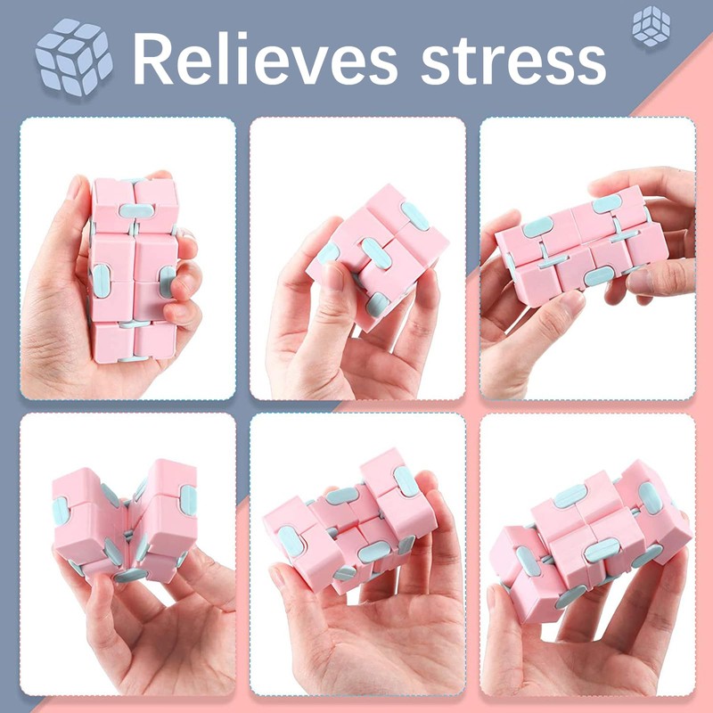 GEARMAX Pack of 2 Infinity Cubes, Infinity Cube Anti-Stress Toy,