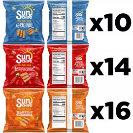 Sunchips Variety Pack 40 Ounce 10 Original 16 Harvest Cheddar 14 Salsa Bags