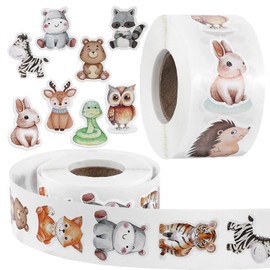 Round Animal Stickers 1000 Pieces Animal Reward Stickers Animal Sticker Roll Animal Sticker Round Animal Sticker Animal Sticker Children Cartoon Children Animal Pattern Stickers