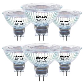 DiCUNO DiCUNO Dimmable GU5.3 LED lamp 6W, replaces 60W halogen spotlight, MR16 LED spot neutral white? 4000K, 440LM, GU5.3 LED 12V, recessed spotlight with bi-pin base, 40?? beam angle, CRI85, set of 6