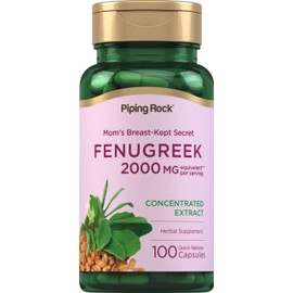 Piping Rock Fenugreek Capsules | 2000mg | 100 Pills | Concentrated Seed Extract | Herbal Supplement for Women | Non-GMO, Gluten Free