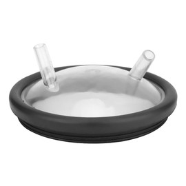 Milk Bucket Lid, Food Grade Plastic Transparent Milk Bucket Lid and Gasket Durable Milking Machine Bucket Lid with 2 Entrances for Milking Machine
