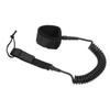 Surfboard Leash High Elasticity TPU Black Adjustable Coiled Surfing Leg