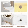 LIKIMIO Narrow Nightstand with Charging Station and LED Lights, Modern