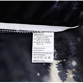 Luowei 3D Bed Linen 135 x 200 cm Bed Linen Set 3D Wolf Pattern Soft Black Microfibre Duvet Cover with Zip and Pillowcase 80 x 80 cm