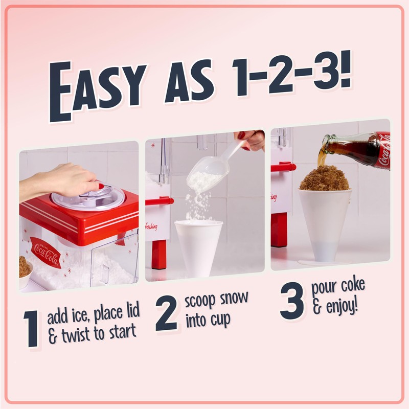 Nostalgia Coca-Cola Snow Cone Shaved Ice Machine - Coke Retro