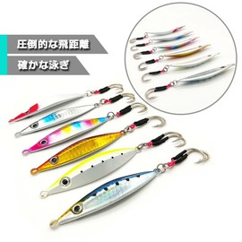 Orurdo Fishing Tackle Flying Jig Spoon 3 Colors Set D 30g Sea Bass Blue for Flat Fish qb100272d03n01